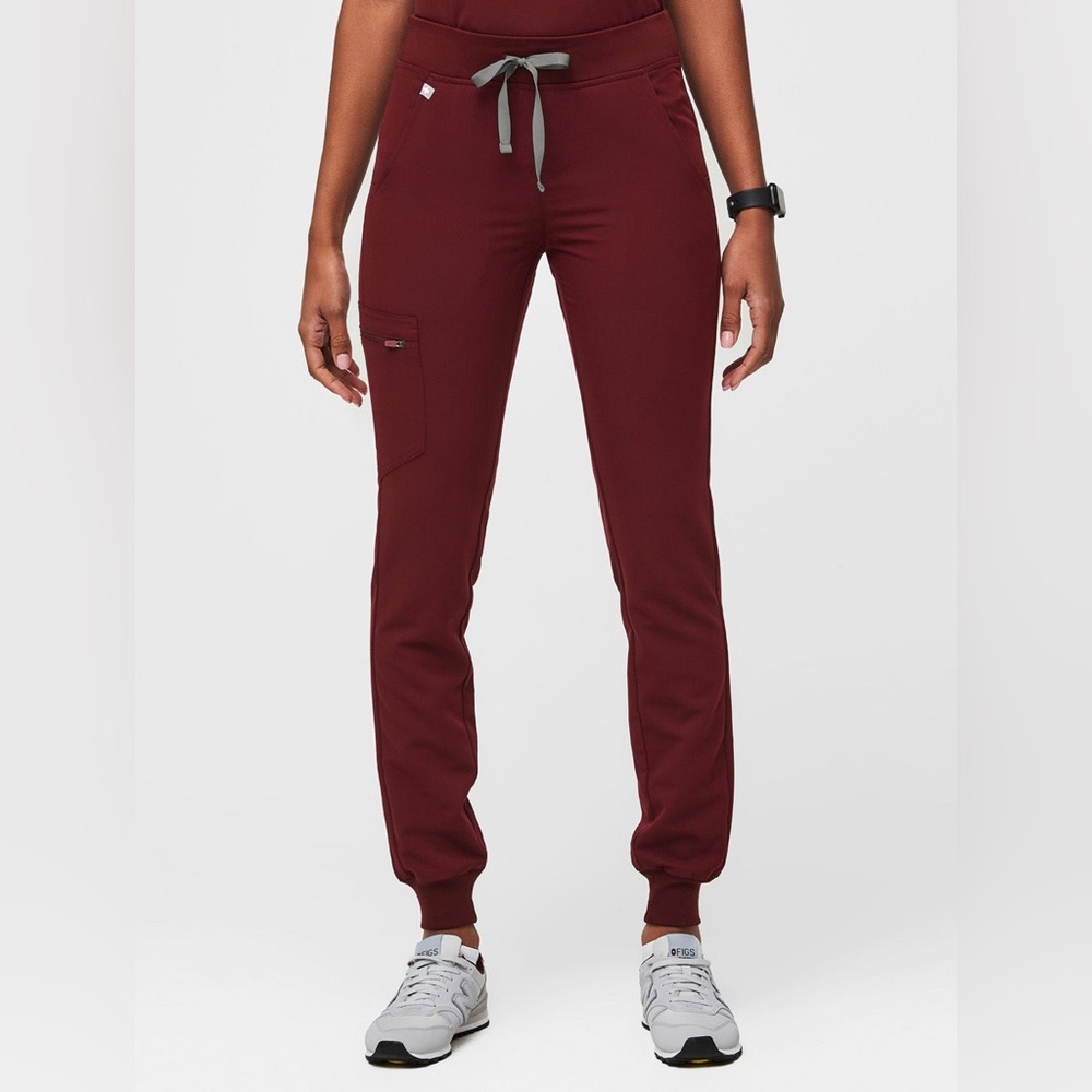 FIGS Zamora Scrub Pants - Burgundy - Medium/Tall